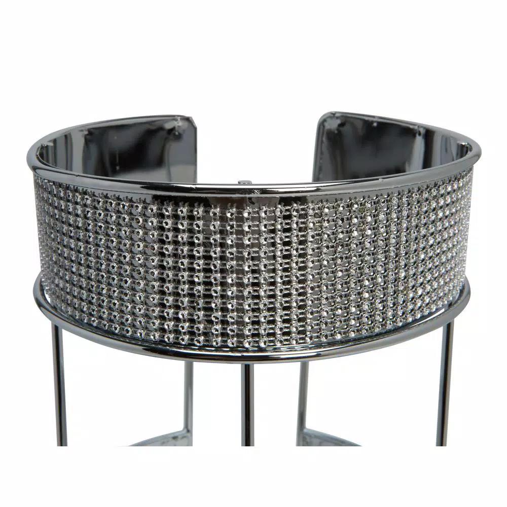 Bath Bliss Pave Diamond Design Toilet Paper Holder, Chrome Freestanding Stand