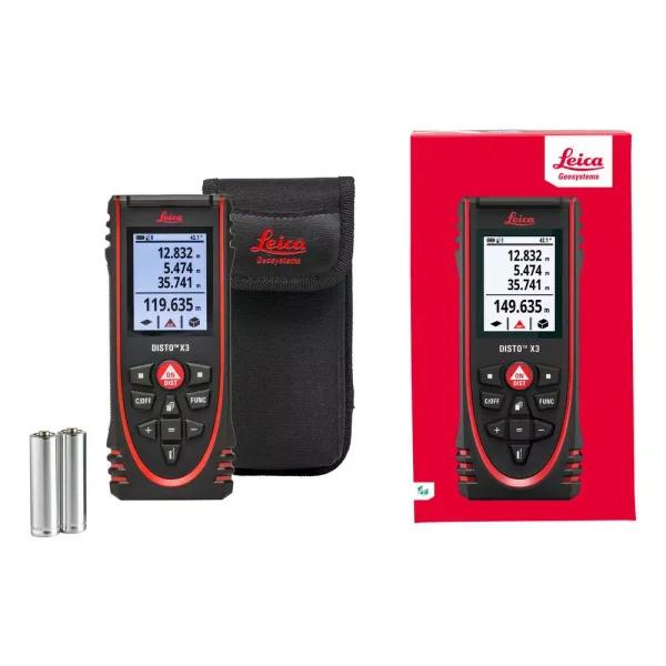 Leica DISTO X3 Laser Distance Meter, 500 ft. Range, IP65 Rugged Design
