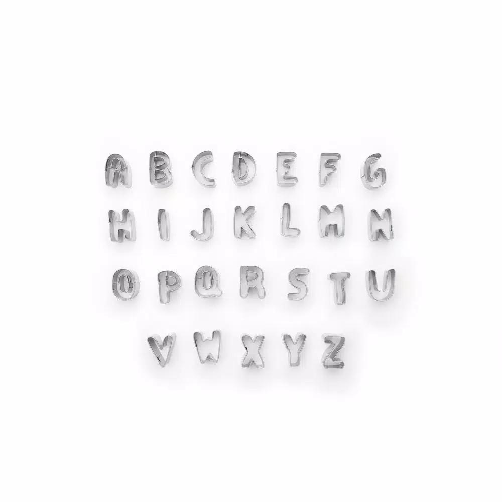 Fox Run 26-Piece Alphabet Cookie Cutter Set - Stainless Steel Letter Cutters