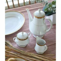 Noritake Charlotta Gold 10 oz. White Porcelain Sugar Bowl with Cover thumbnail 3