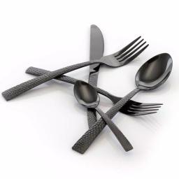 MegaChef Baily 20-Piece Black Stainless Steel Flatware Set, Service for 4 thumbnail 2