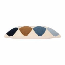 3R Studios Off-White Geometric Pattern Lumbar Throw Pillow, Blue and Brown, 26 x 16 in. thumbnail 5