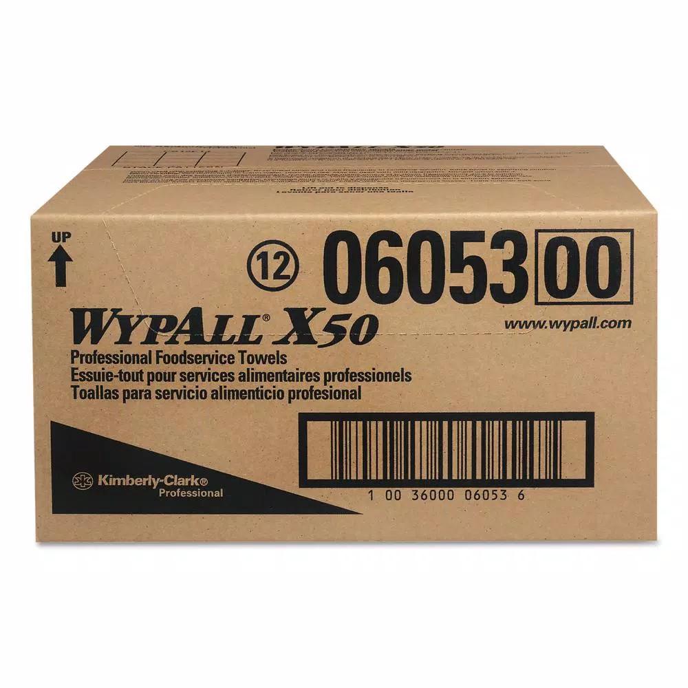 Wypall X50 Foodservice Towels, HydroKnit, 1/4 Fold, 23.5 x 12.5 in, White (200 Sheets)