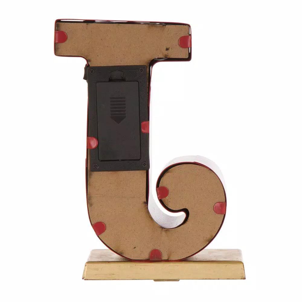 Glitzhome JOY Metal Stocking Holder Set of 3 - Illuminating Holiday Tabletop Decor