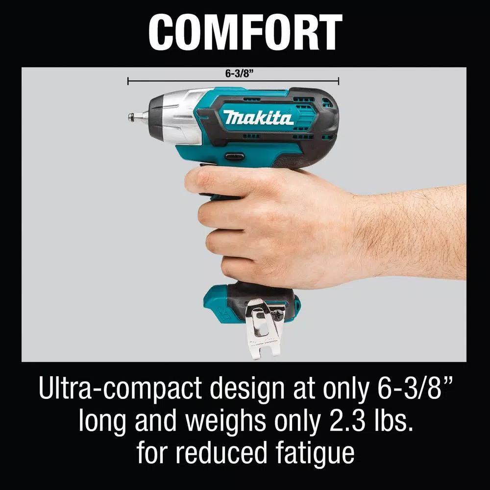 Makita 12V MAX CXT 1/4 in. Sq. Drive Cordless Impact Wrench with 4.0Ah Battery