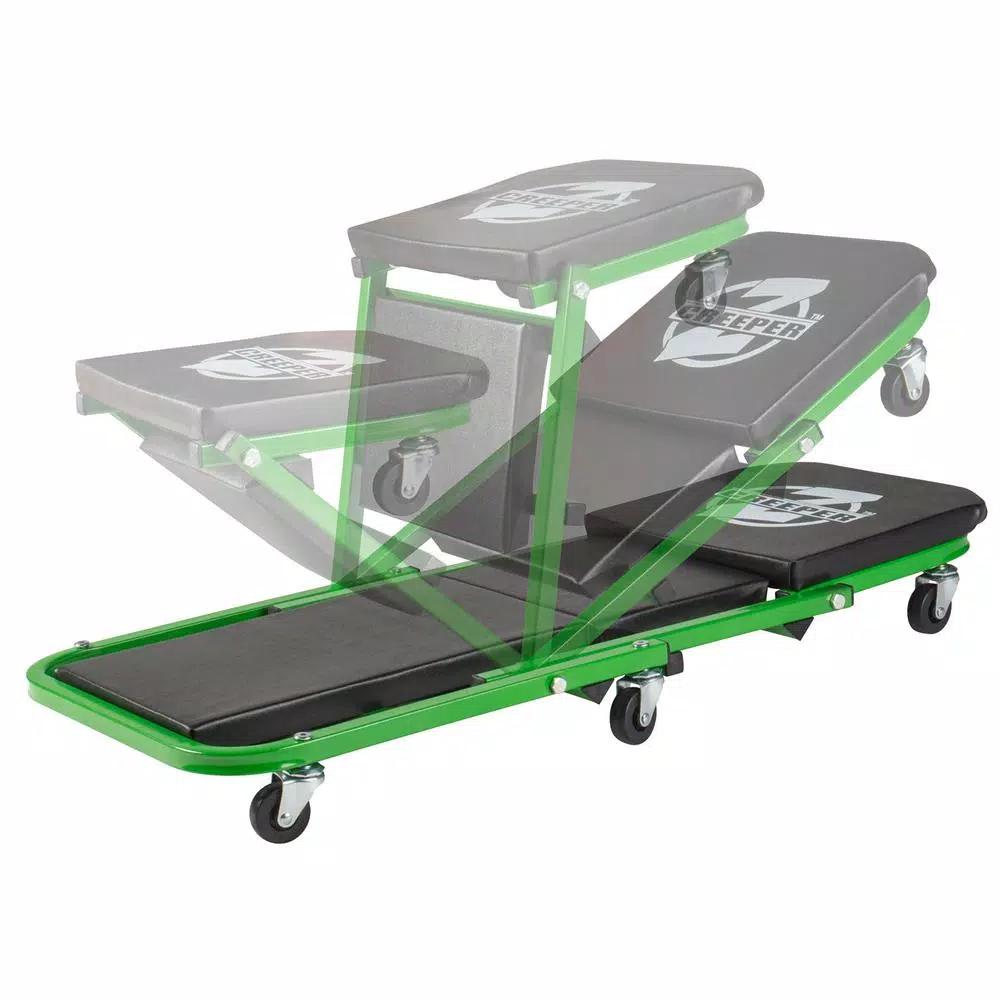 Pro-Lift Z-Creeper 2-in-1 Mechanic Creeper and Seat, 36 in., 300 lb. Capacity, Black/Green