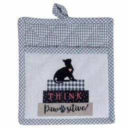 Kay Dee Fur Real Pets Cat Themed Cotton Kitchen Textile Set, 4-Piece Tan Pot Holder & Towel Set thumbnail 6