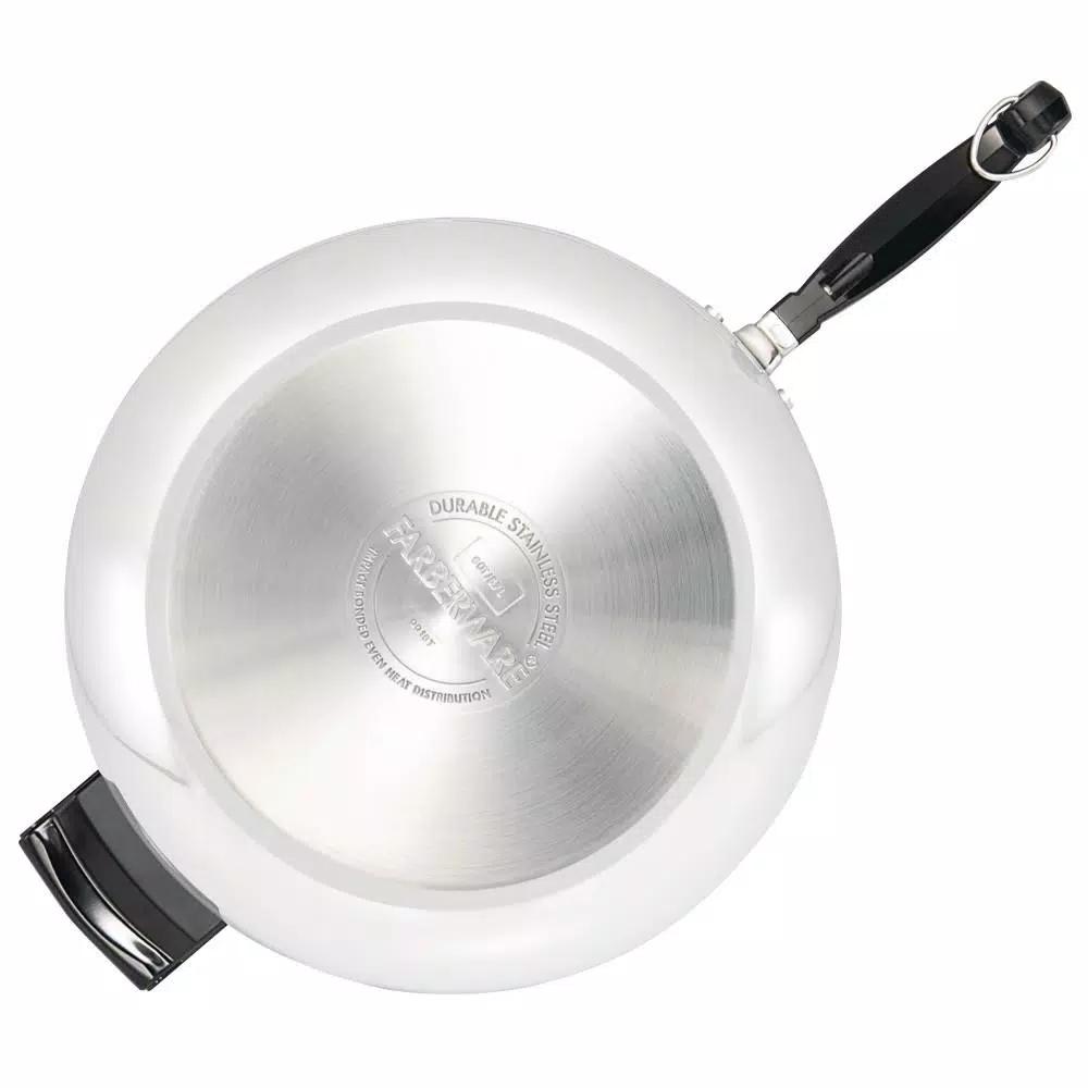 Farberware Classic Series 12 in. Stainless Steel 6-Quart Jumbo Chef Pan with Glass Lid