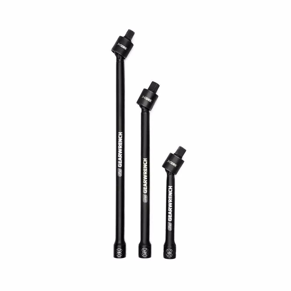 GearWrench 3/8 in. Drive X-Core Pinless Universal Joint Impact Extension Set, 3-Piece