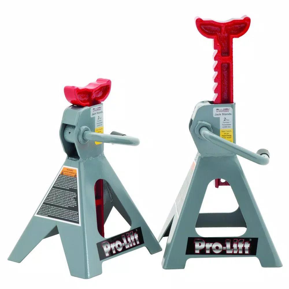 Pro-Lift Pro Lift T-6902 2-Ton Jack Stands with Ductile Cast Iron Ratchet Bar (Pair)