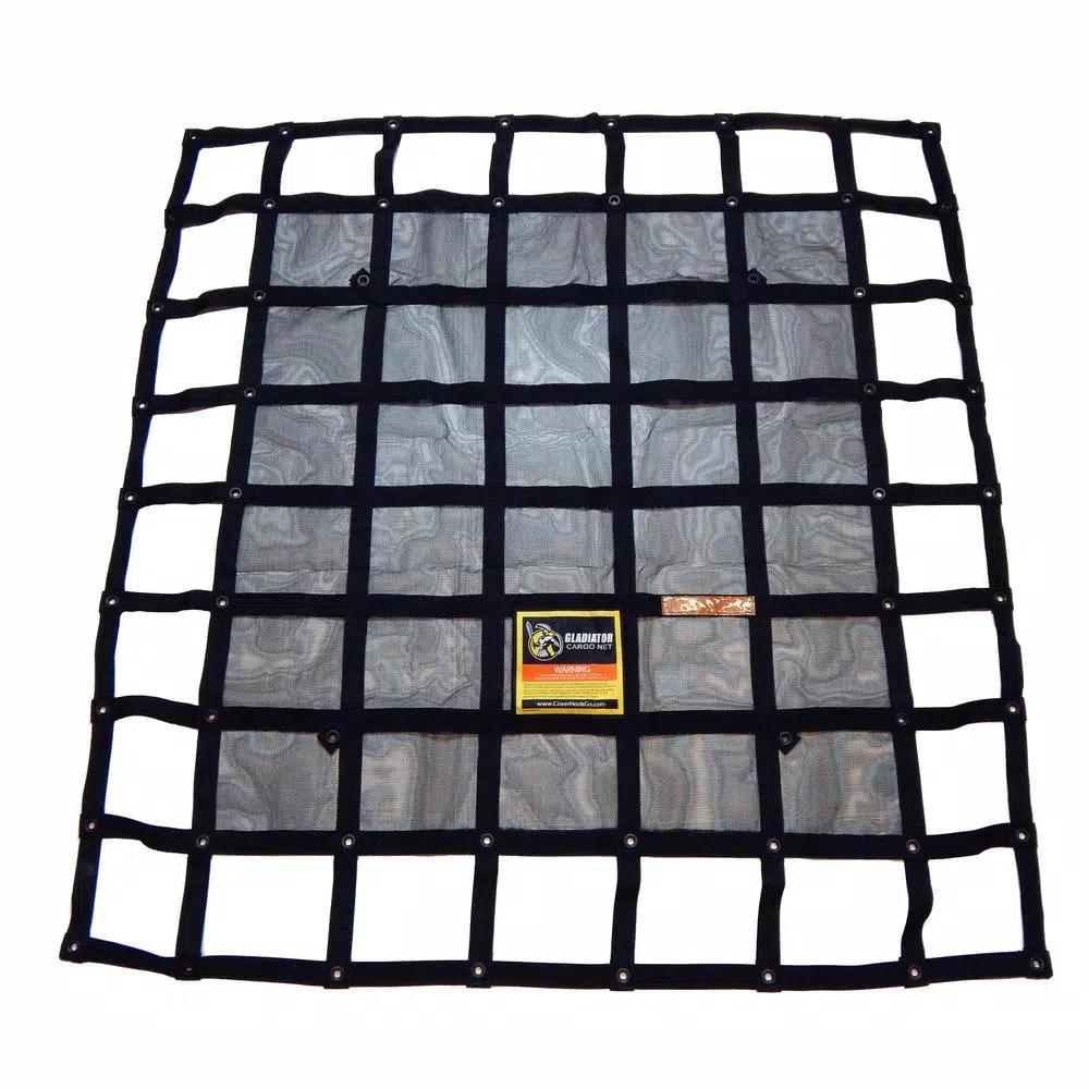 GLADIATOR Cargo Nets Gladiator Heavy-Duty Cargo Net, 4.75 ft. x 5.25 ft., Load Certified with 4 Straps and Storage Bag