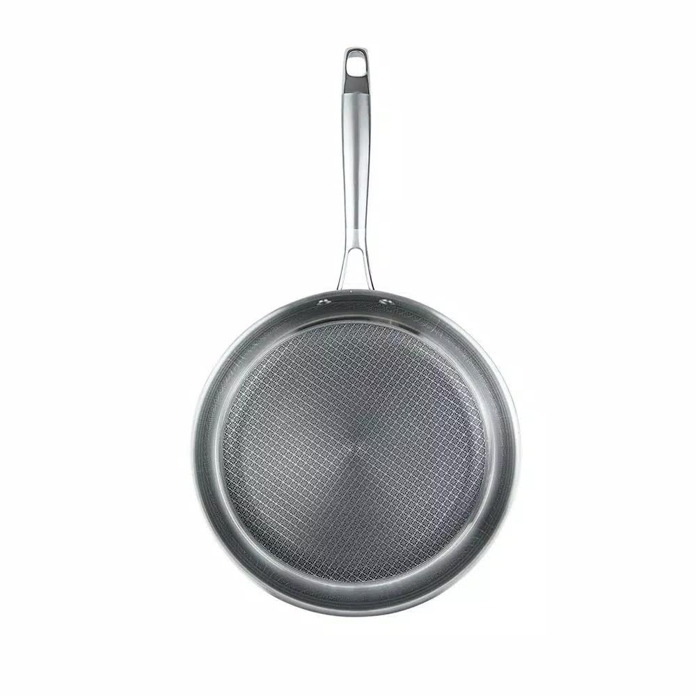 MasterPan Chefs Series 11 in. Stainless Steel Nonstick Frying Pan, Tri-Ply Induction Compatible