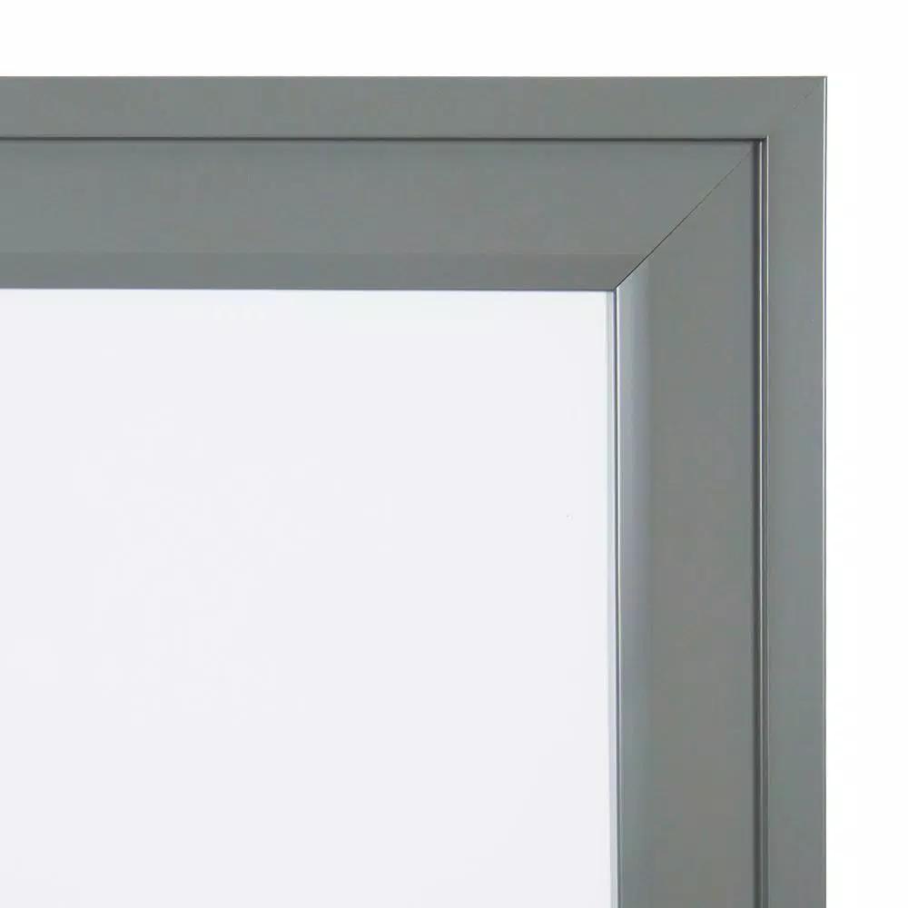 DesignOvation Bosc Gray Framed Magnetic Dry Erase Memo Board with Magnets and Marker