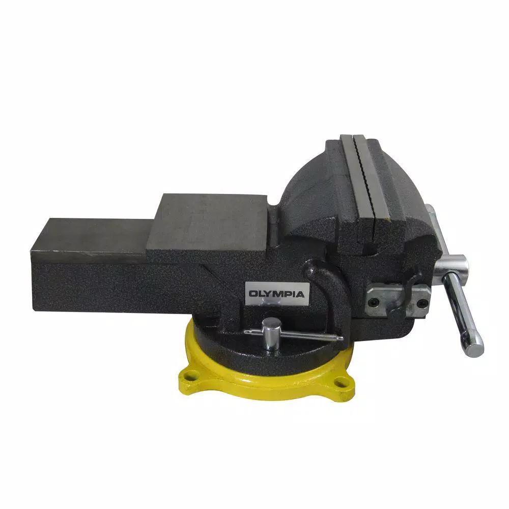 OLYMPIA 6 in. Single-Handed Operation Bench Vise with Swivel Base