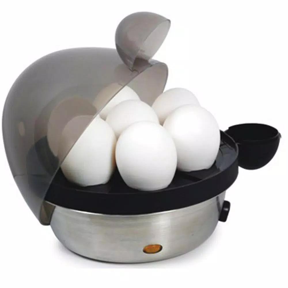 Better Chef 7-Egg Stainless Steel Egg Cooker, Silver/Black