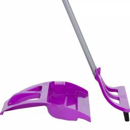 WISP 3-Piece Broom and Dustpan Set with Telescoping Handle and Bristle Seal Technology - Purple thumbnail 2