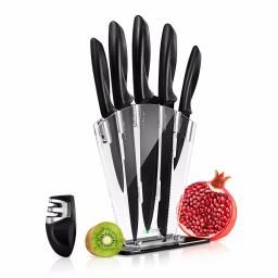 NutriChef 7-Piece German Stainless Steel Precision Kitchen Knife Set with Block Stand thumbnail 3