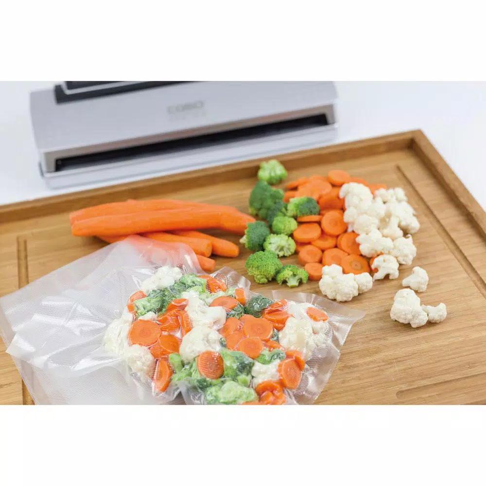 Caso VC 300 Food Vacuum Sealer with Food Management App and Bonus Bag & Roll Set, Silver/Black