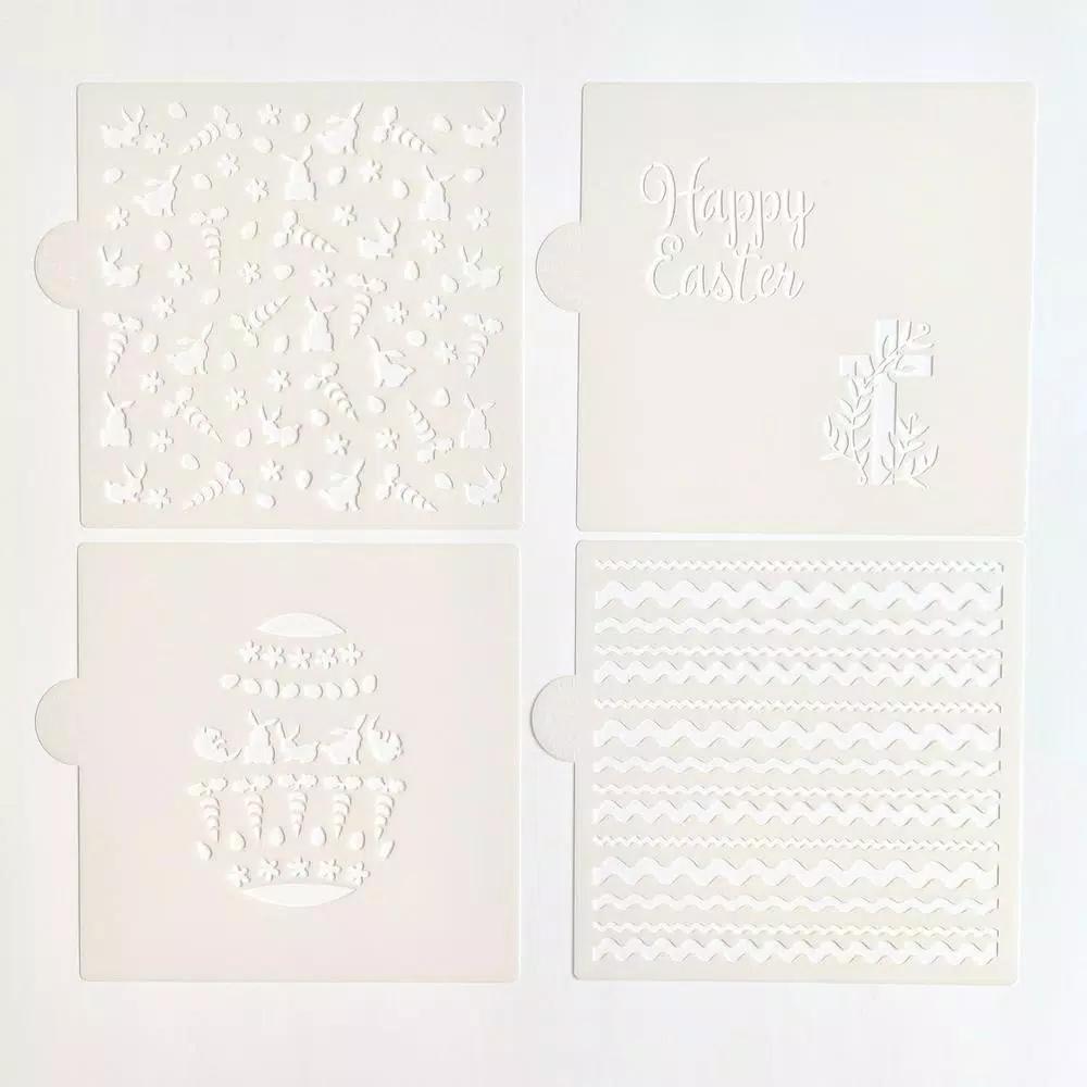 Designer Stencils Happy Easter Variety Cookie Stencil Bundle - 5 Patterns for Decorating