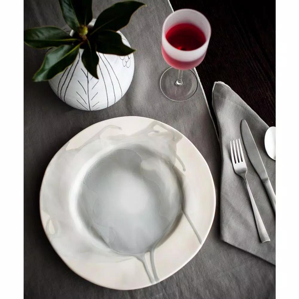 Abigails White Night Frosted Wine Glass Set, 4-Piece Matte Glassware Collection