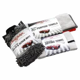 Barrett-Jackson Wash and Dry Car Care Kit with Microfiber Mitt and Towels thumbnail 1