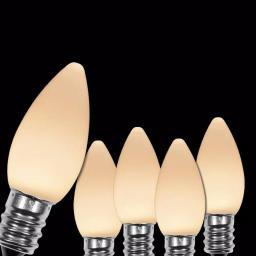 Wintergreen Lighting OptiCore C7 LED Warm White Smooth Opaque Christmas Light Bulbs, 25-Pack thumbnail 1