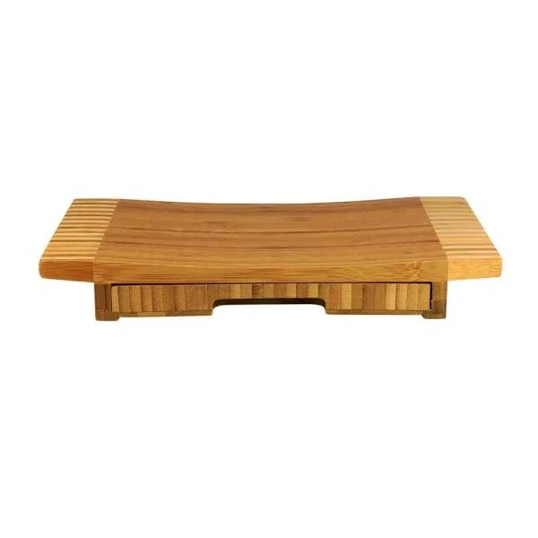 Legacy Concavo Bamboo Cutting Board and Cheese Tools Set with Pull-Out Drawer