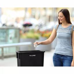 Alpine Industries 23 Gal. Black Commercial Waste Basket Trash Can thumbnail 6