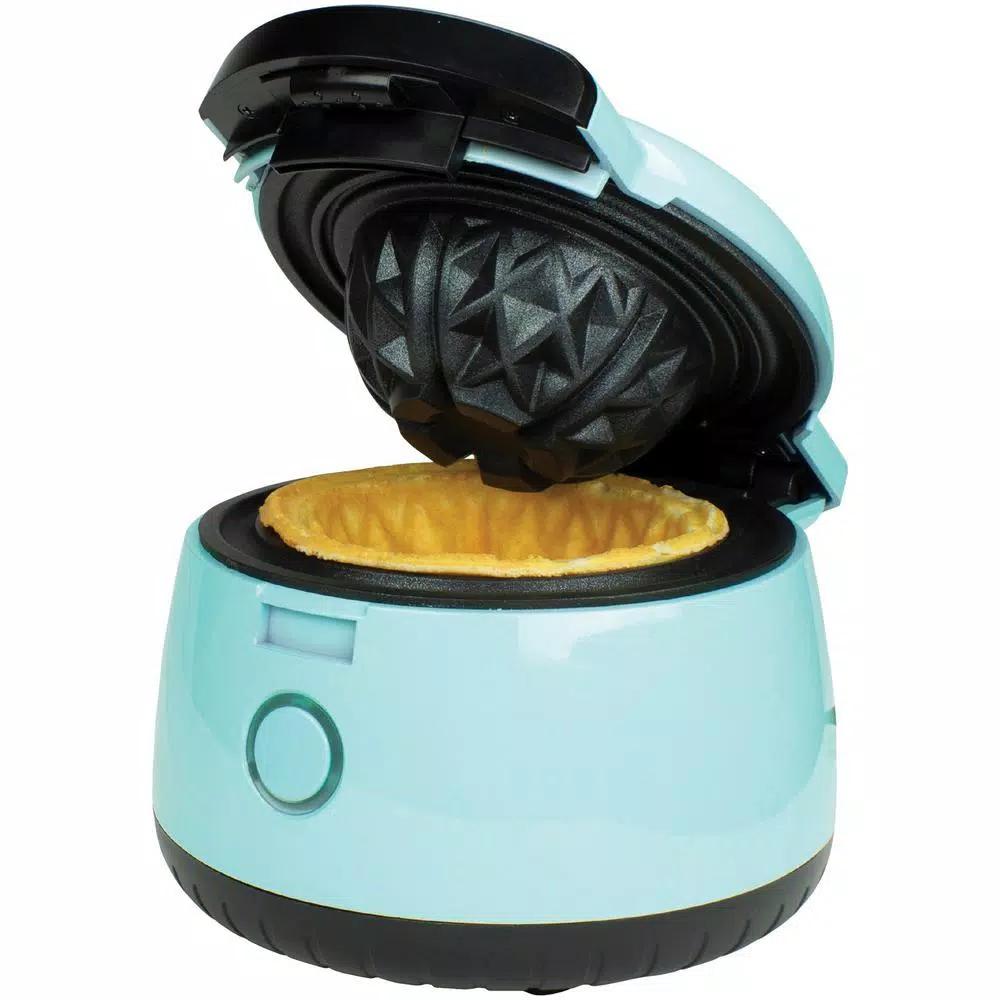 Brentwood Appliances TS-1401BL Waffle Bowl Maker, 5 inch Non-Stick Dessert & Taco Bowl Maker, Blue