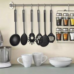 Chef Buddy 6-Piece Kitchen Cookware Utensil Set with Hanging Ring, Black thumbnail 5