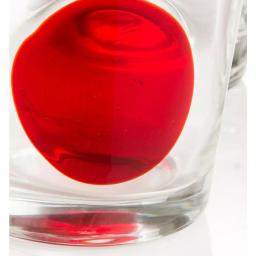 Abigails 8 oz. Clear Glass Double Old Fashioned Tumblers with Red Dot Design, Set of 4 thumbnail 2