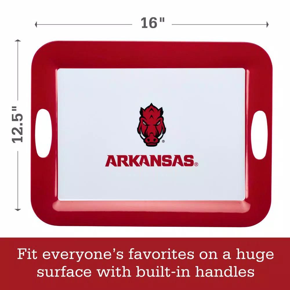 Unbranded University of Arkansas Razorbacks Serve 'n Score Party Platter, 16 x 12.5-Inch, White Melamine