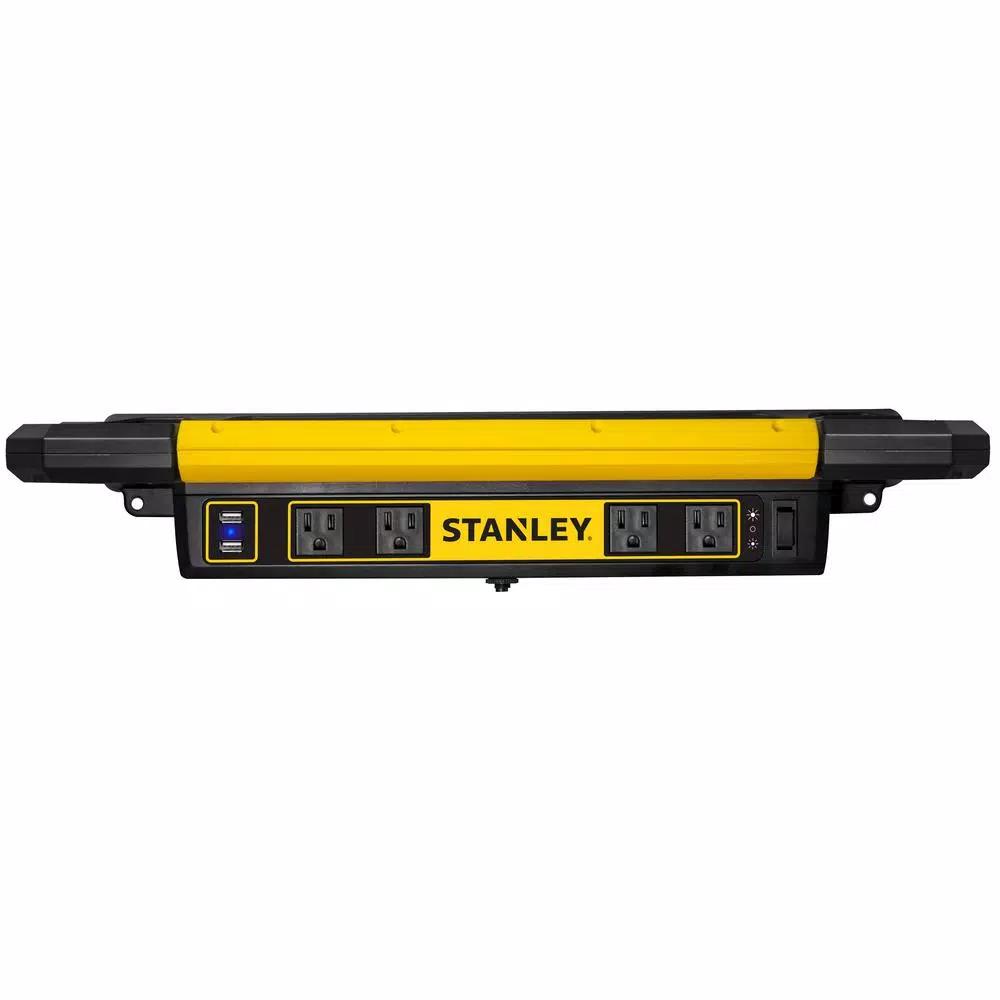 STANLEY PSL1000S 1000 Lumen LED Work Bench Shop Light with 4 AC Outlets and Dual USB Ports