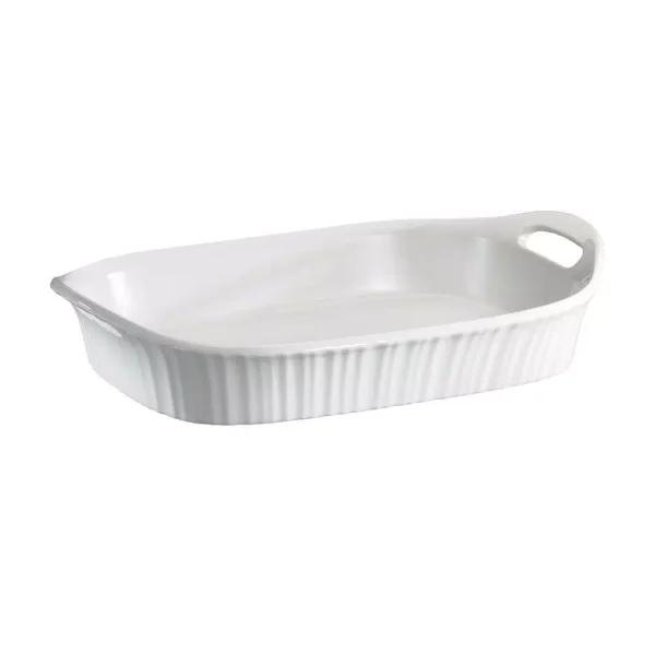 Corningware French White 3-Qt Ceramic Oval Casserole Baker, White
