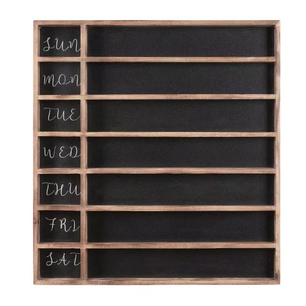 StyleWell 25.2 in. Wood 7-Day Weekly Planner Chalkboard with Grid