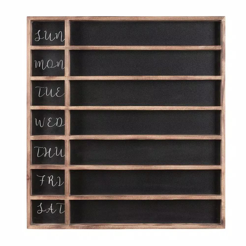 StyleWell 25.2 in. Wood 7-Day Weekly Planner Chalkboard with Grid