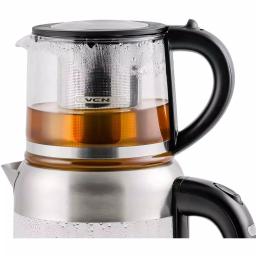 Ovente KG612S 1.7L Glass Electric Kettle with ProntoFill Technology and Reusable Teapot Infuser, Silver thumbnail 5