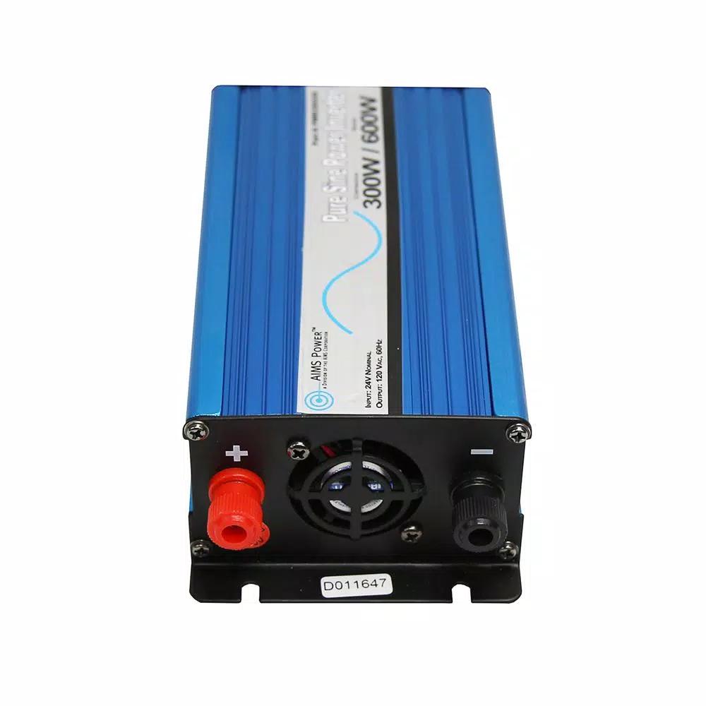 AIMS Power 300-Watt Pure Sine Wave Inverter, 12V DC to 120V AC with USB Port