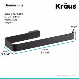 KRAUS Stelios Matte Black Solid Brass Hand Towel Ring thumbnail 3