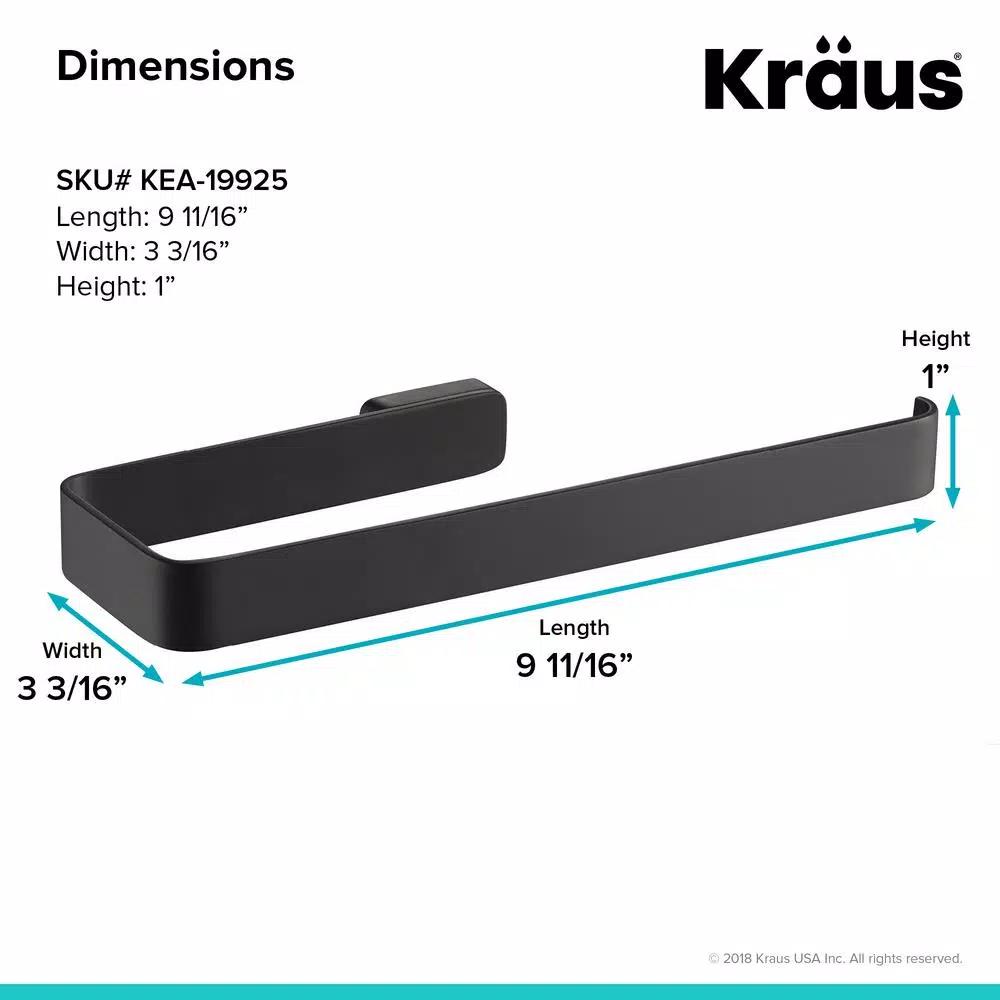KRAUS Stelios Matte Black Solid Brass Hand Towel Ring