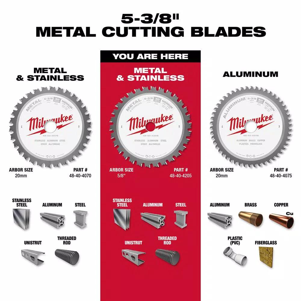 Milwaukee 5-3/8 in. 30T Carbide Metal & Stainless Steel Circular Saw Blade