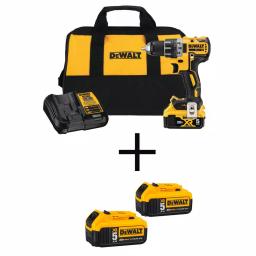 DEWALT 20V MAX XR Brushless 1/2 in. Drill/Driver Kit with (3) 5.0 Ah Batteries & Charger thumbnail 1