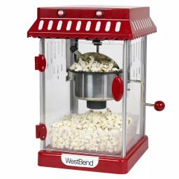 West Bend Popcorn Cart Popcorn Popper with 2.5 oz Non-Stick Stainless Steel Kettle, Red thumbnail 3