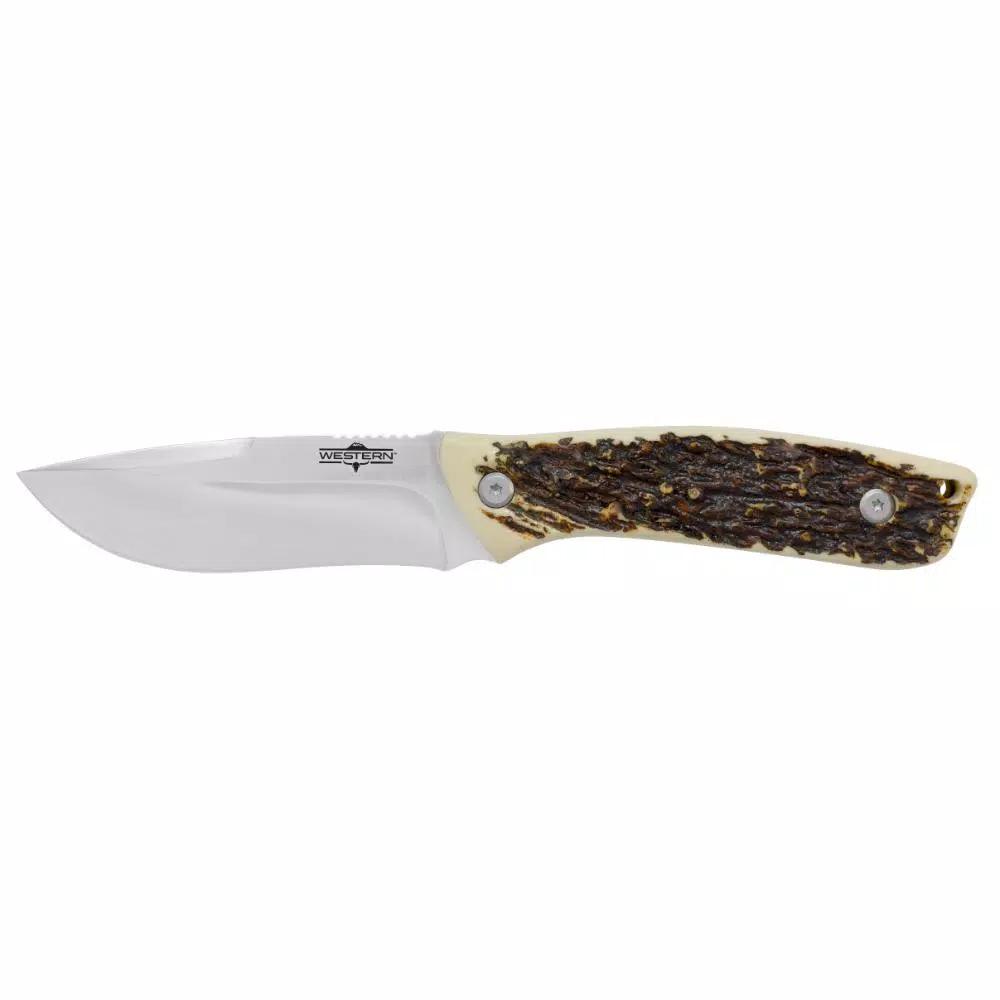 Western Crosstail 9 in. Titanium Bonded 420 Stainless Steel Fixed Blade Knife with Delrin Handle