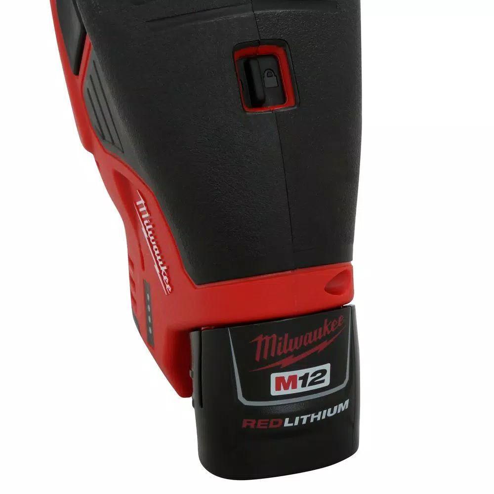 Milwaukee 2458-21 M12 12V Lithium-Ion Cordless Palm Nailer Kit with 1.5Ah Battery, Charger and Bag