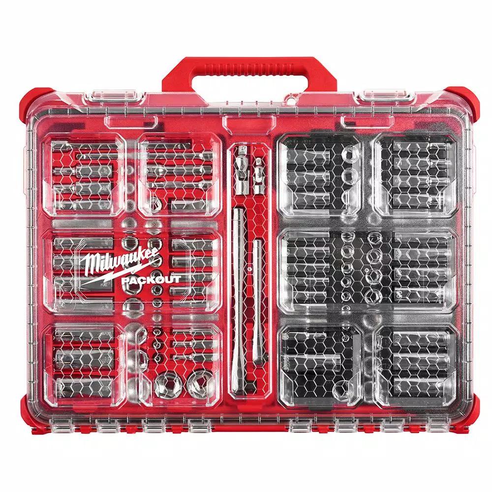 Milwaukee 106-Piece 1/4 in. and 3/8 in. Drive Ratchet and Socket Set with PACKOUT Organizer