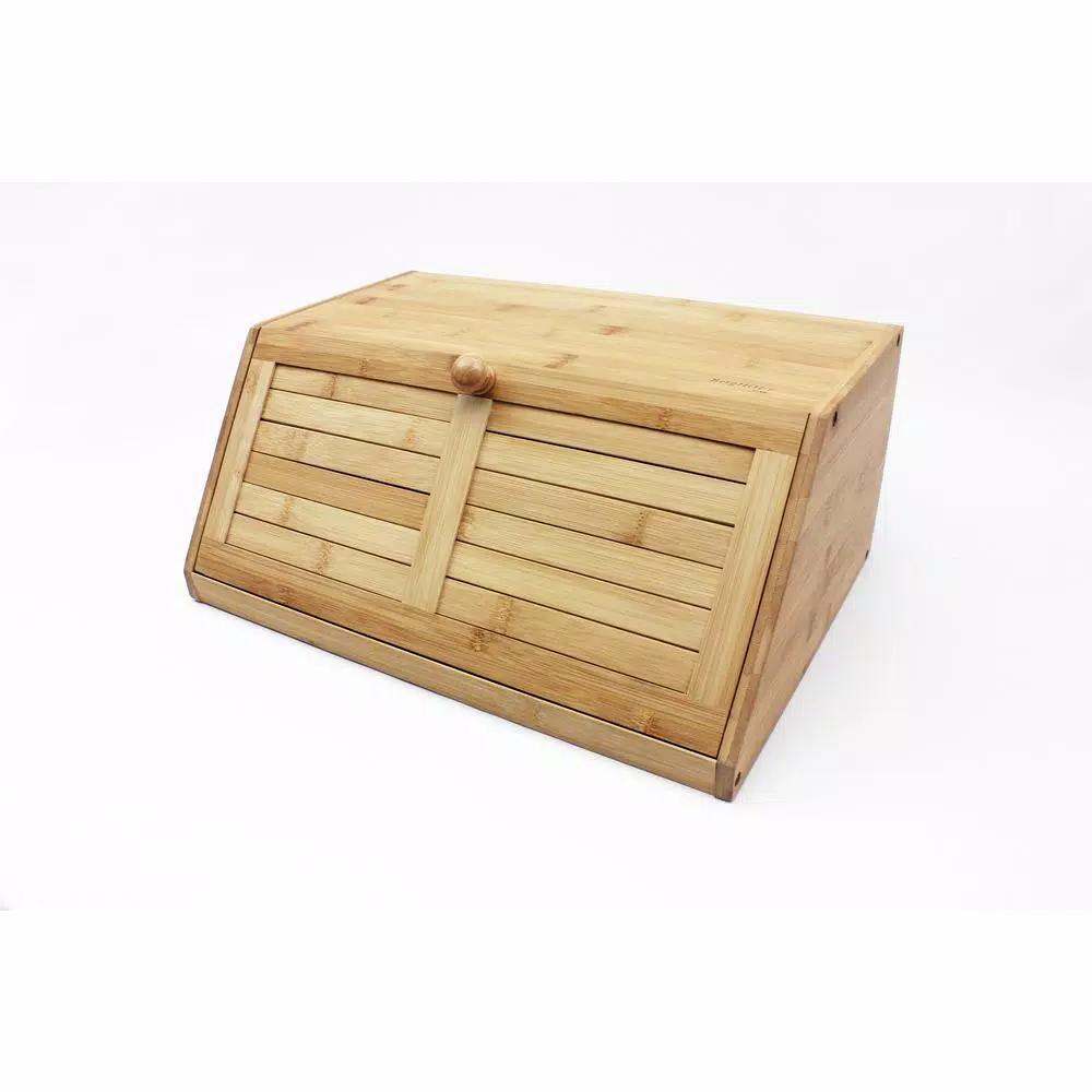 BergHOFF Natural Bamboo Bread Box - 16" x 7" x 4" Eco-Friendly Kitchen Storage