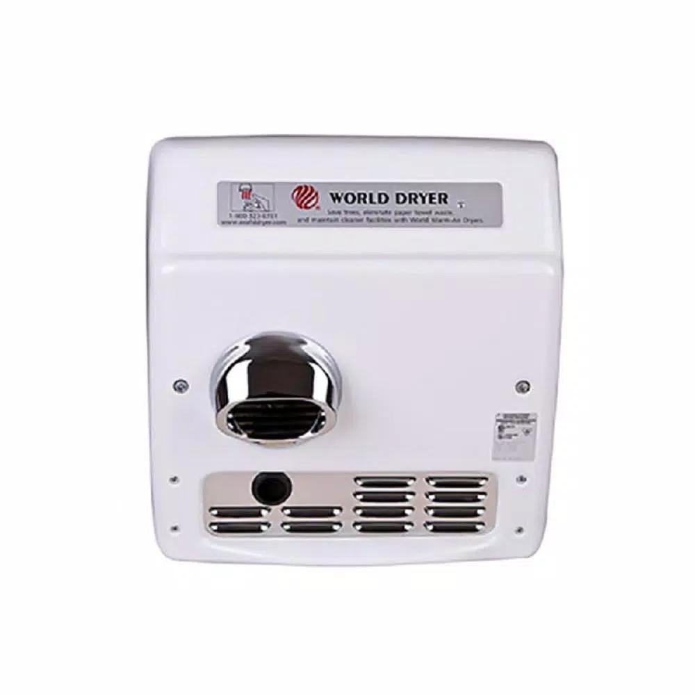 World Dryer Model A Recessed Automatic Hand Dryer, White Porcelain Enamel, 115V