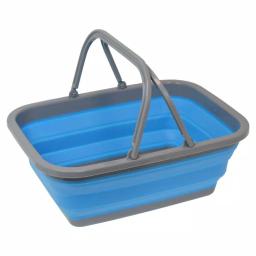 Southern Homewares 2.4 Gal. Blue Collapsible Bucket with Handle thumbnail 1