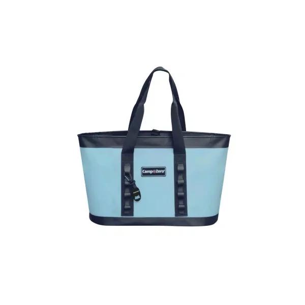 Camp-Zero Premium Carry-All Tote Bag - Waterproof Soft-Side Cooler, Blue and Gray
